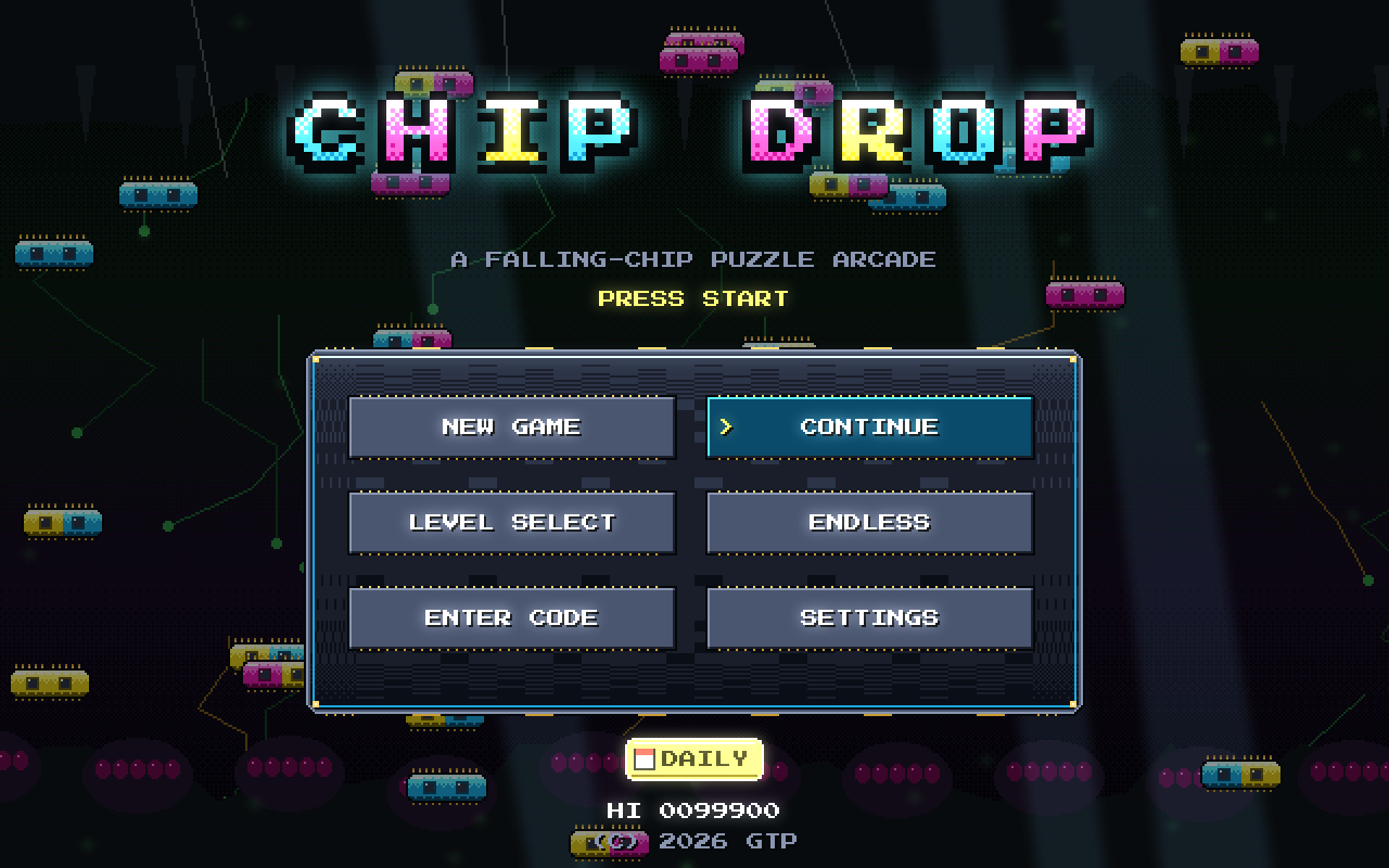 Chip Drop title screen