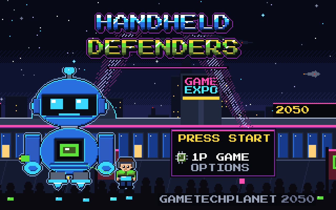 Handheld Defenders title screen