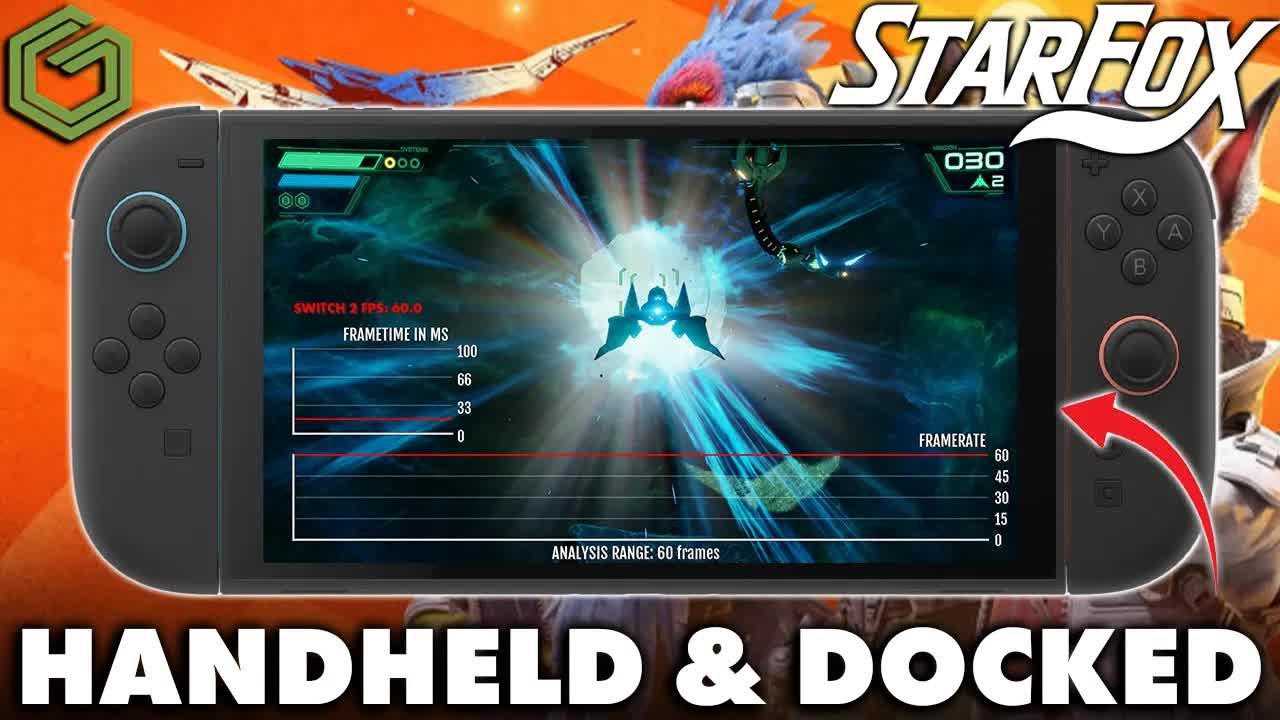 Star Fox demo on Nintendo Switch 2, handheld and docked gameplay and frame rate
