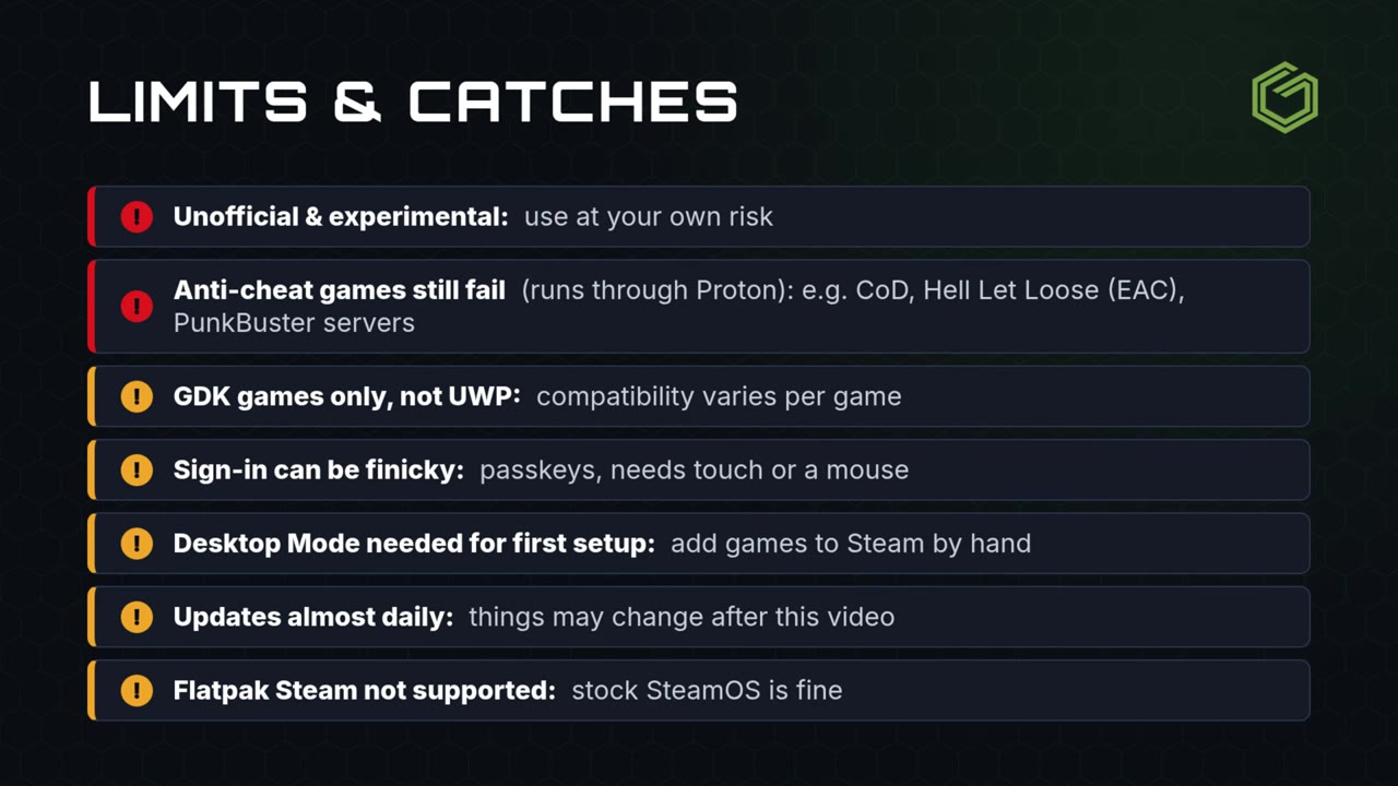 Limits and catches graphic for Xodus Nexus