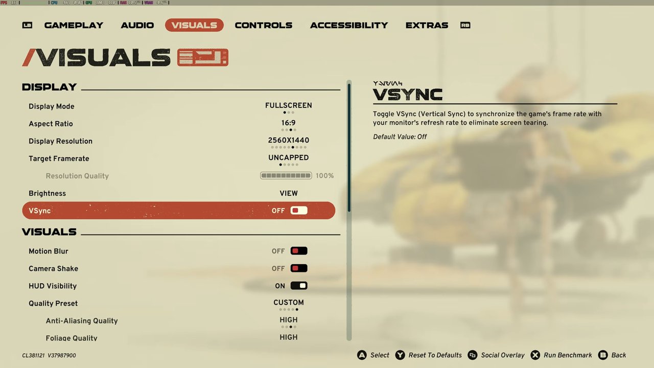 Star Wars Galactic Racer display settings on Steam Machine at 1440p fullscreen