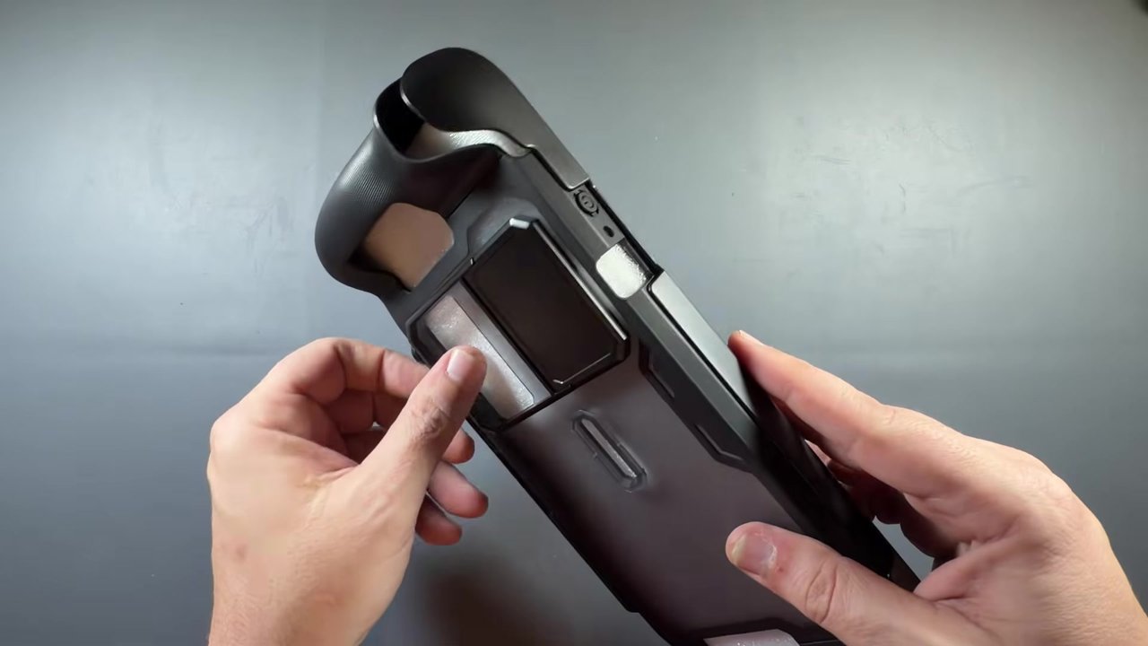 JSAUX ModCase for Steam Deck with clear back and built-in kickstand