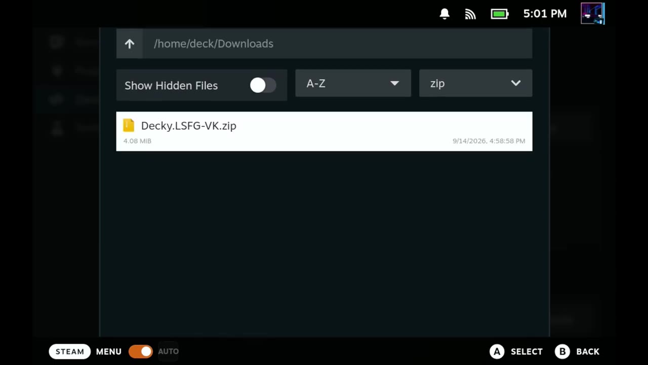 Install Decky.LSFG-VK prompt in Game Mode