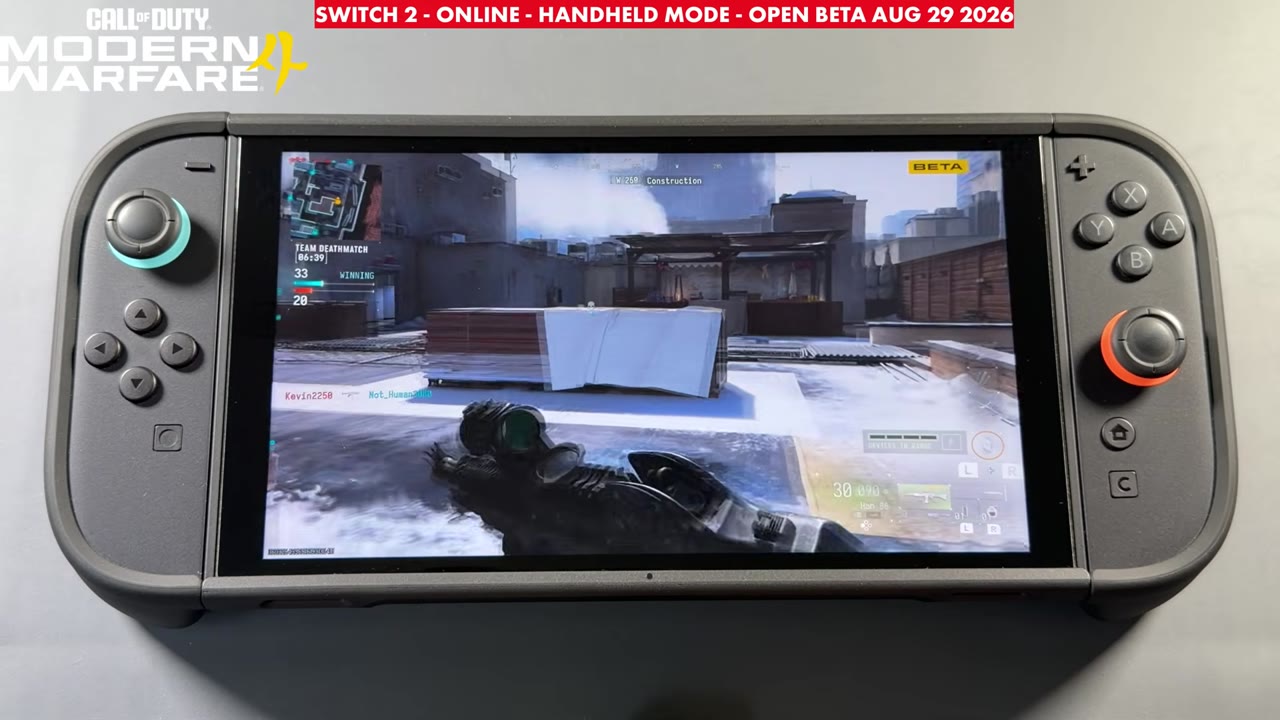 Modern Warfare 4 beta online multiplayer in handheld mode on Nintendo Switch 2