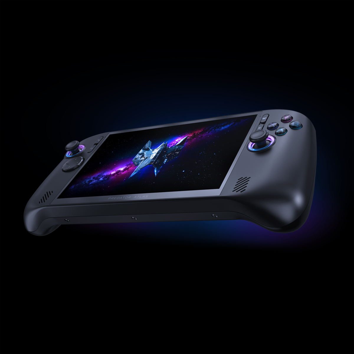Acer Predator Atlas 8 handheld at an angle with its screen on