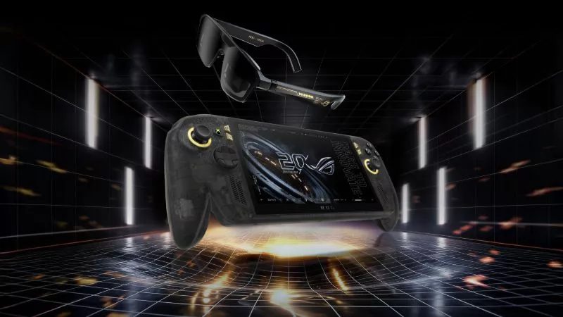 ROG Xbox Ally X20 handheld with ROG XREAL R1 AR glasses