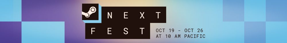 Steam Next Fest banner reading Oct 19 - Oct 26 at 10 AM Pacific