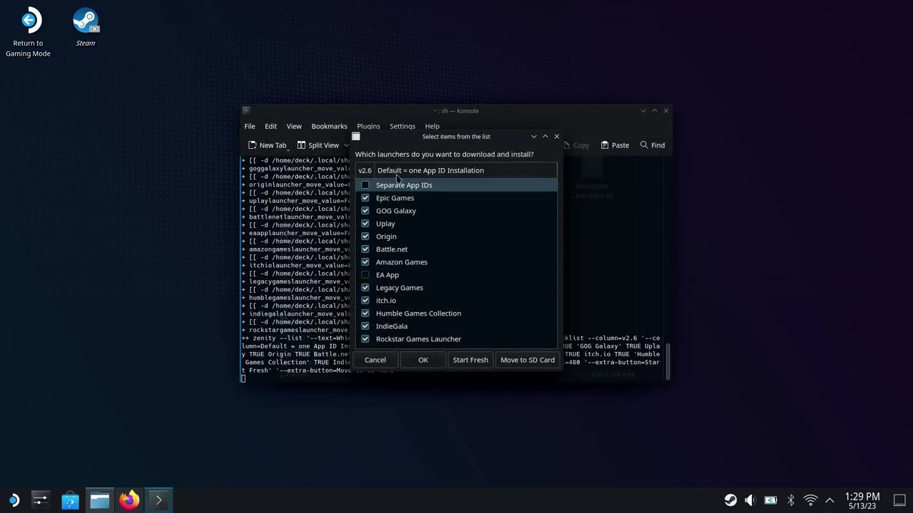 NonSteamLaunchers launcher selection list