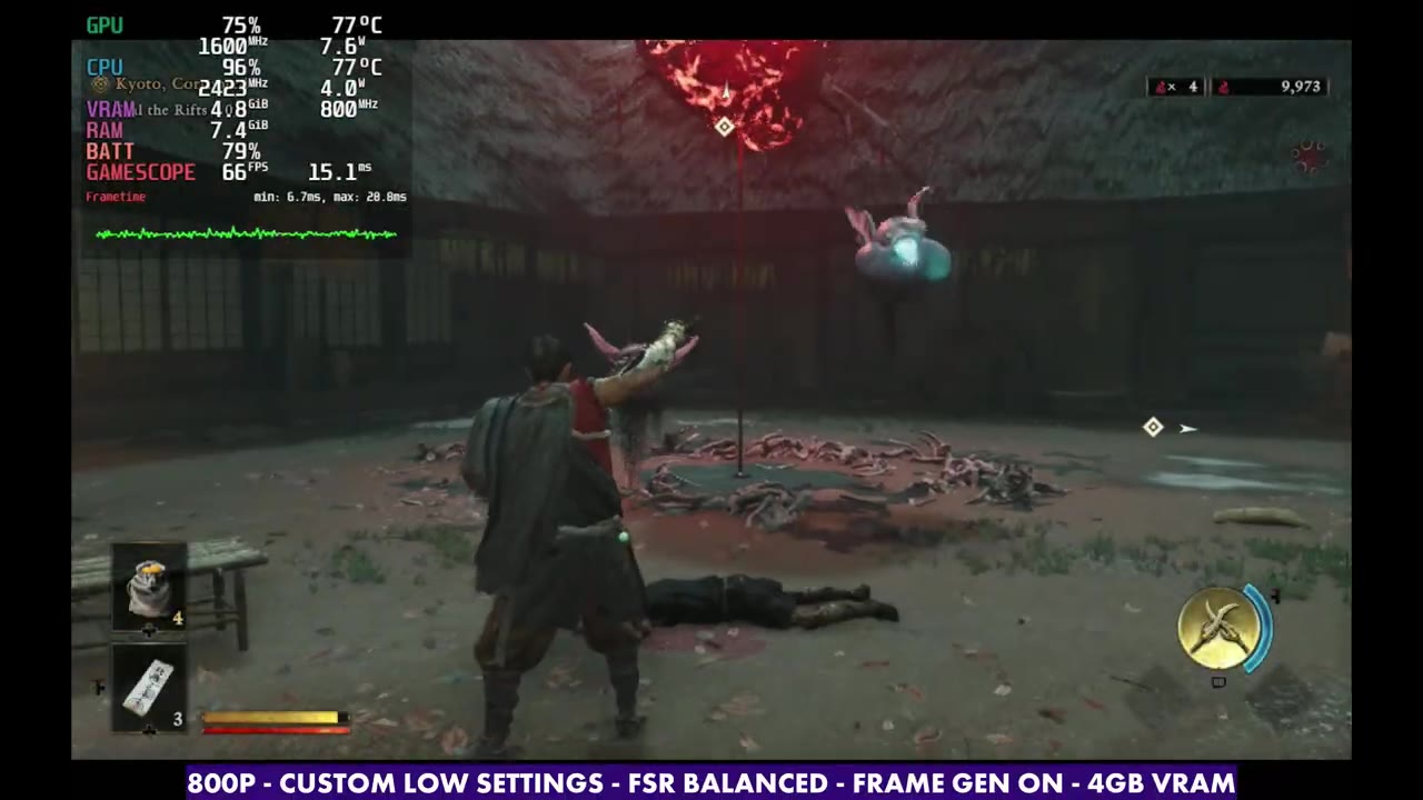 Onimusha gameplay with frame generation on