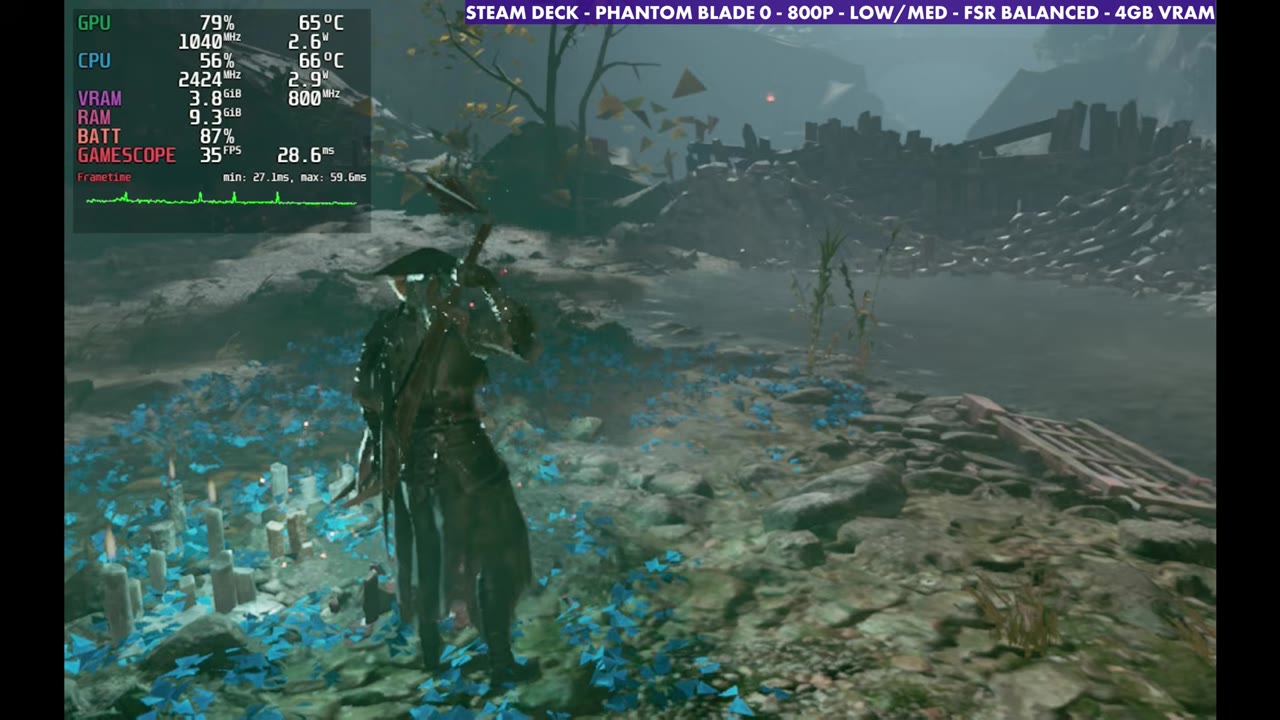 Phantom Blade Zero gameplay in a later area, overlay at 35 FPS