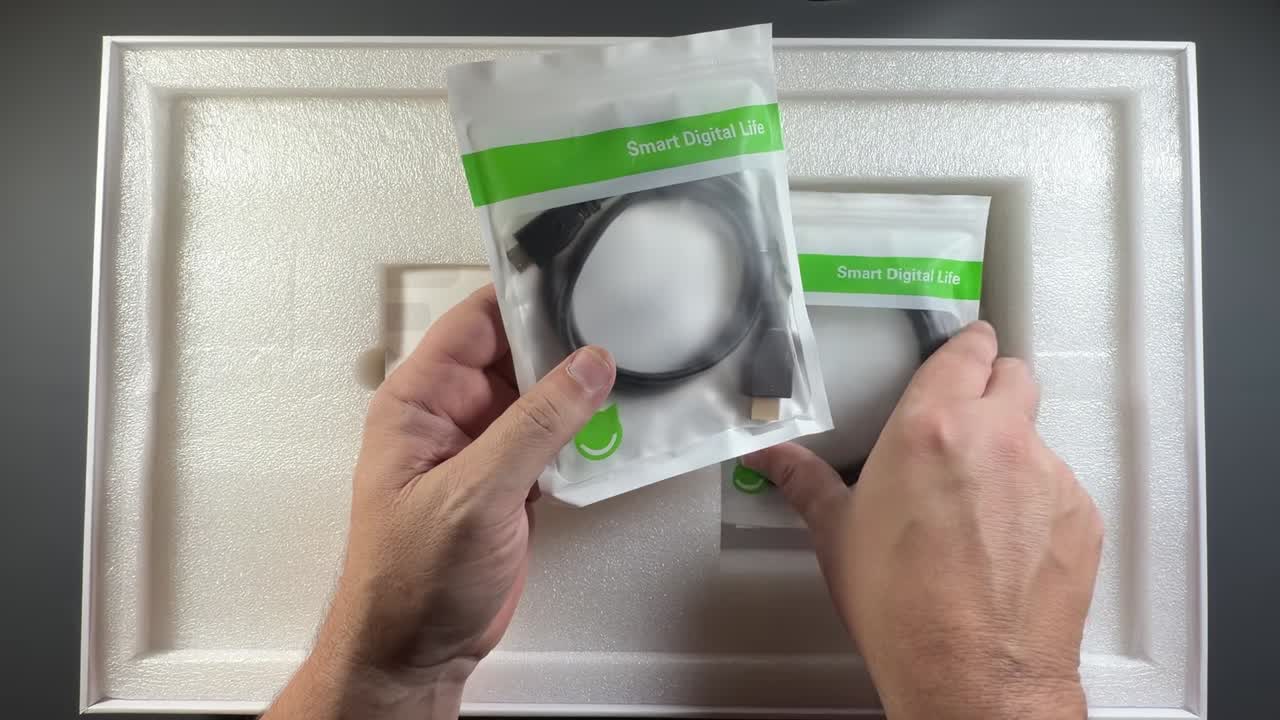 Cables included in the UPerfect 4K QLED monitor box