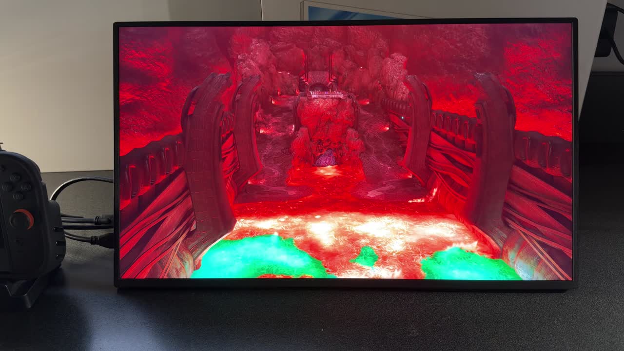 Metroid Prime 4 on the Switch 2 running on the UPerfect 4K QLED monitor