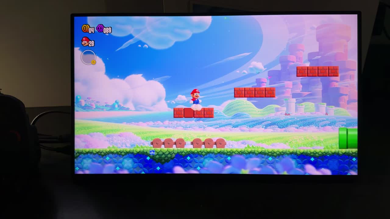Super Mario Bros. Wonder on the Switch 2 running on the UPerfect 4K QLED monitor