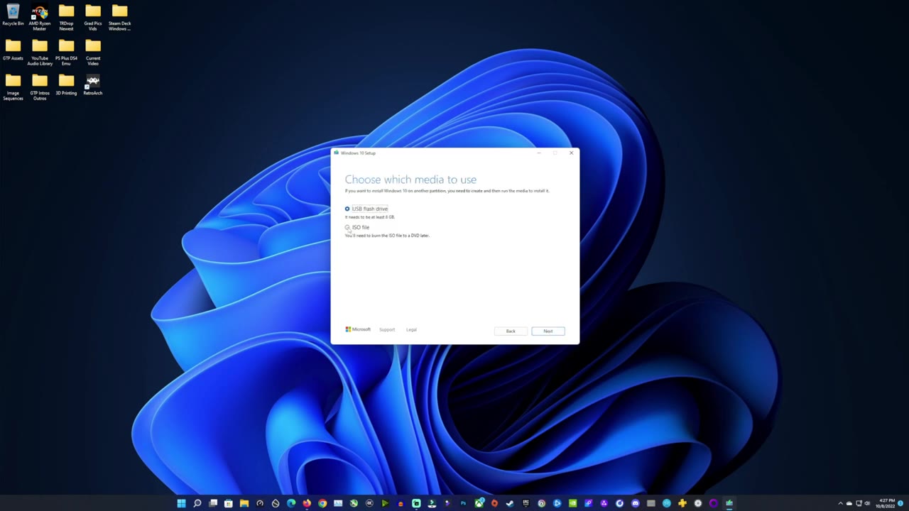 Windows Media Creation Tool choosing ISO file