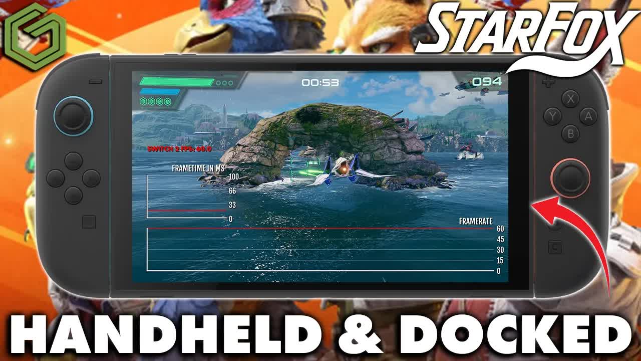 Star Fox on Nintendo Switch 2, handheld and docked gameplay and frame rate